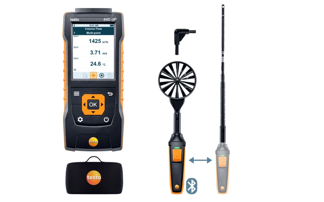 testo 440 delta P Bluetooth®'lu Hava Hızı ComboSet 1