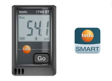 testo 174 H BT - Bluetooth® ve App bağlantısı ile sıcaklık ve nem için mini data logger